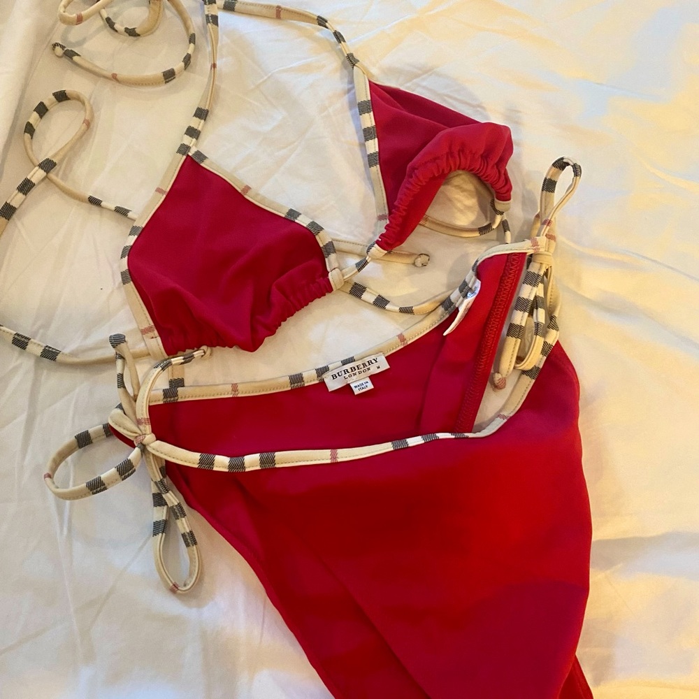 Red Burberry Bikini